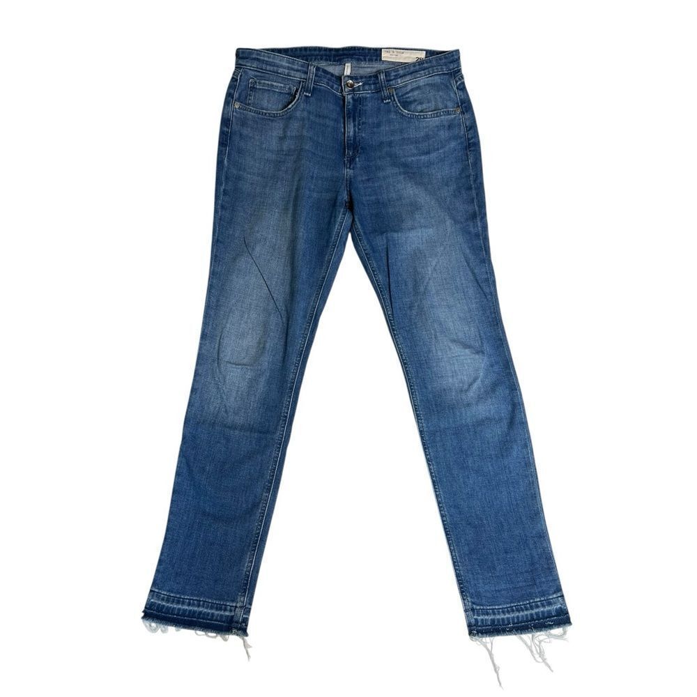 Rag & Bone Dre Low-Rise Slim Boyfriend Released Raw Hem Jeans Size 29